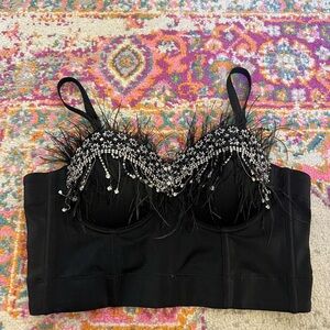 Gemstone/ feather bustier